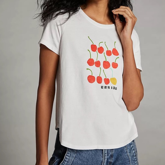 Anthropologie Tops - Maeve Cerise Graphic Tee, xs